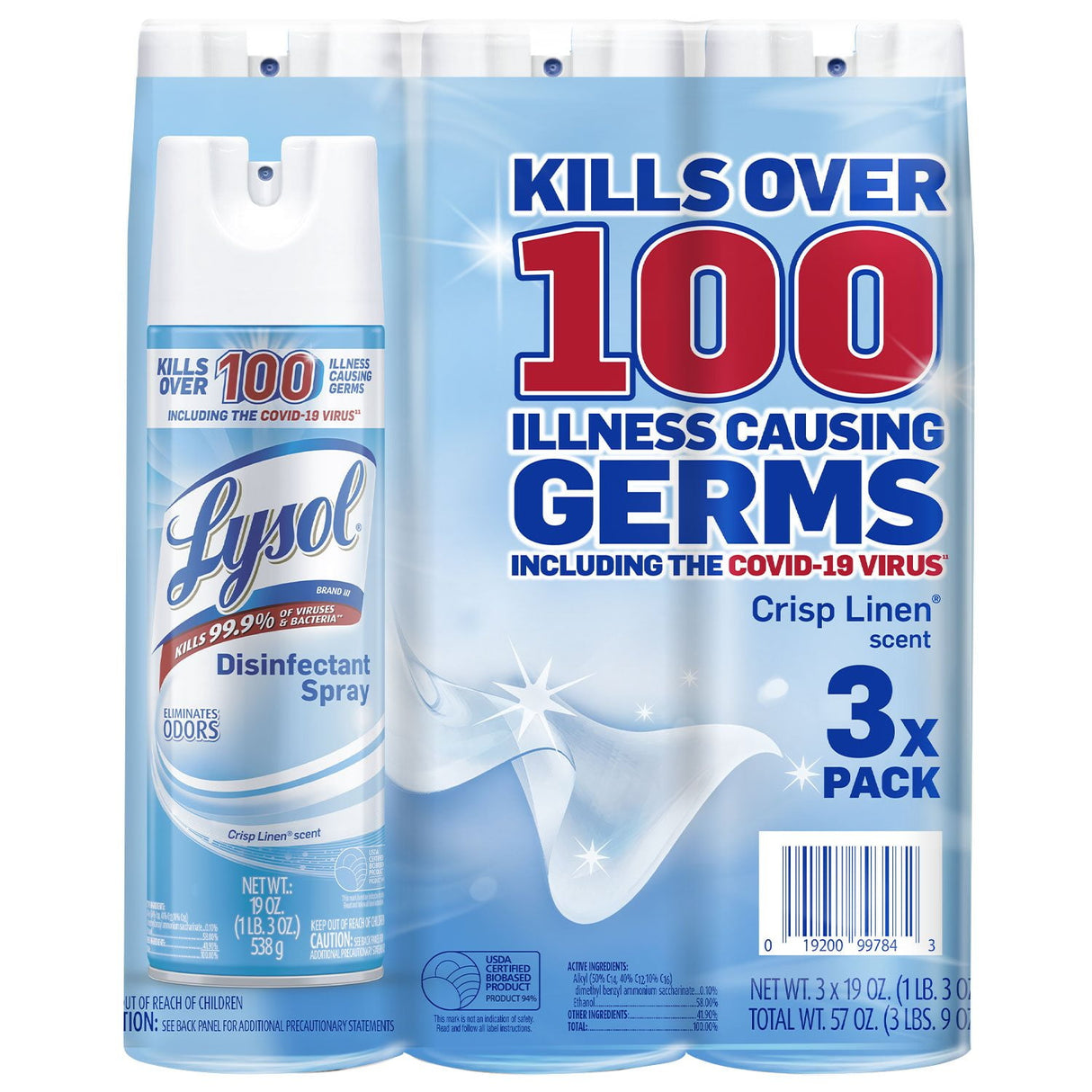 Lysol Disinfectant Spray Crisp Linen in Kenya - 3 Pack