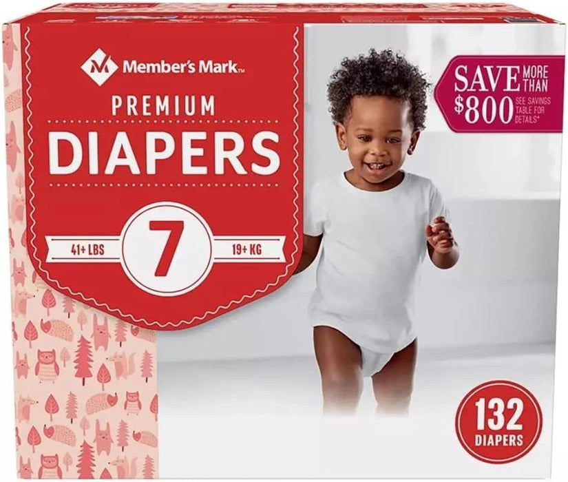 Size 7 Baby Diapers - Member's Mark Premium (132 Count)