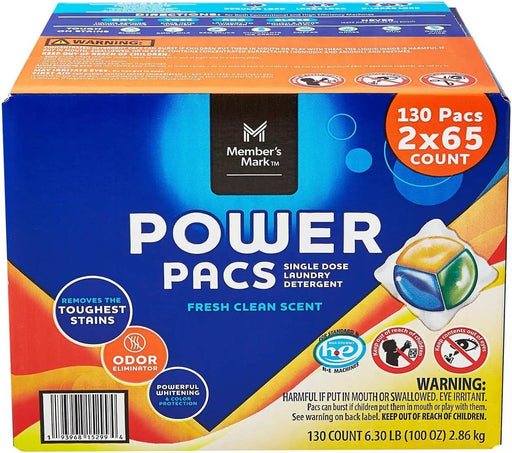 Member's Mark Ultimate Clean Laundry Detergent Power Pacs, Fresh Clean (130 Ct) - ShopUSA - Kenya