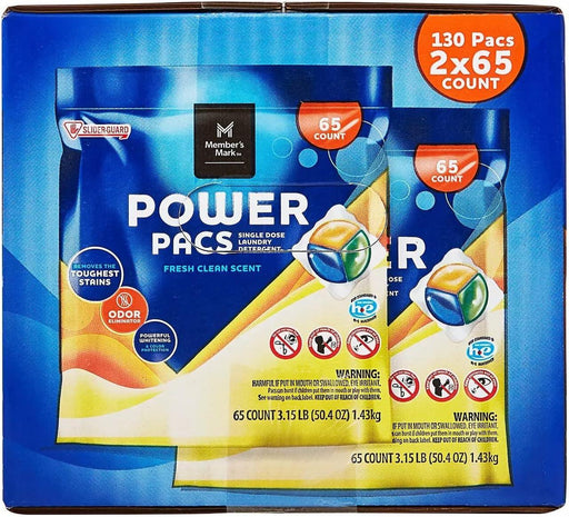 Member's Mark Ultimate Clean Laundry Detergent Power Pacs, Fresh Clean (130 Ct) - ShopUSA - Kenya