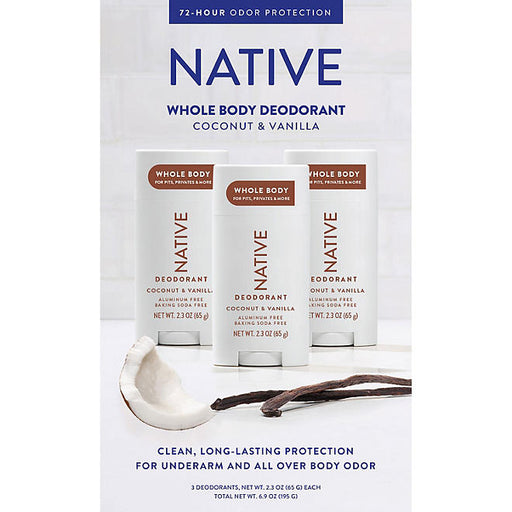 Native Deodorant, Aluminum Free, Coconut & Vanilla, Deodorant 3 pack - ShopUSA - Kenya