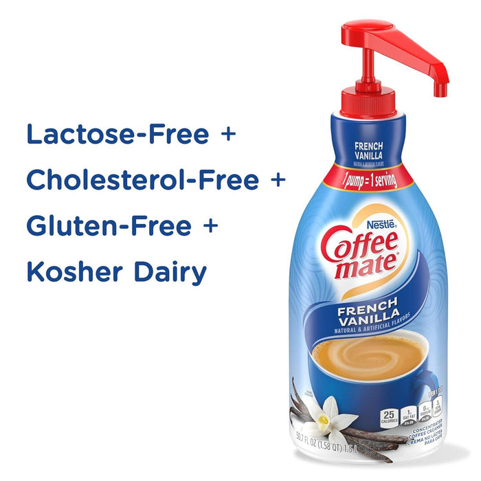 Nestle Coffee mate Liquid Creamer Pump, French Vanilla, 1.5 L - ShopUSA - Kenya