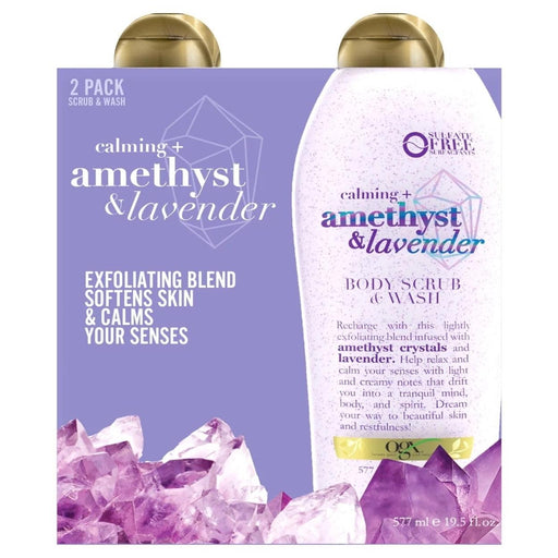 OGX Amethyst & Lavender Body Scrub & Wash, 19.5 Fluid Ounce (Pack of 2) - ShopUSA - Kenya