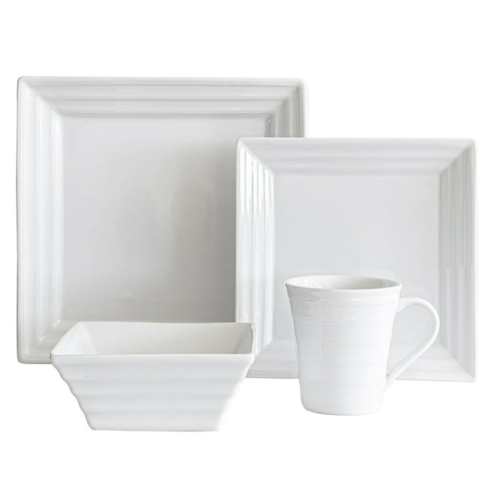 over&back 32 Piece White Porcelain Square Dinnerware Set - ShopUSA - Kenya