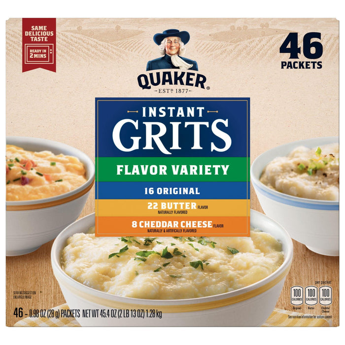 Quaker Instant Grits, Variety Pack (45.4 oz., 46 pk.) - ShopUSA - Kenya