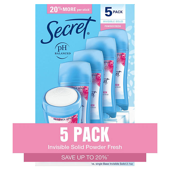 Secret Invisible Solid Deodorant 5 pack