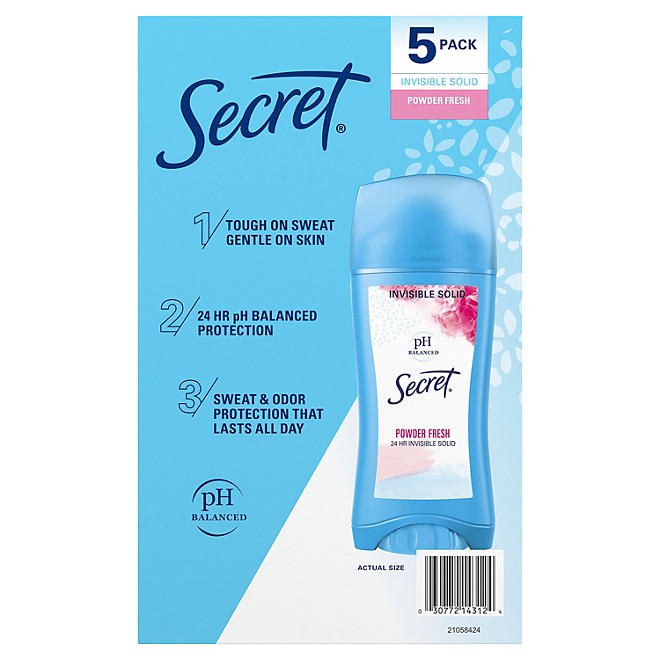 Secret Invisible Solid Deodorant back side