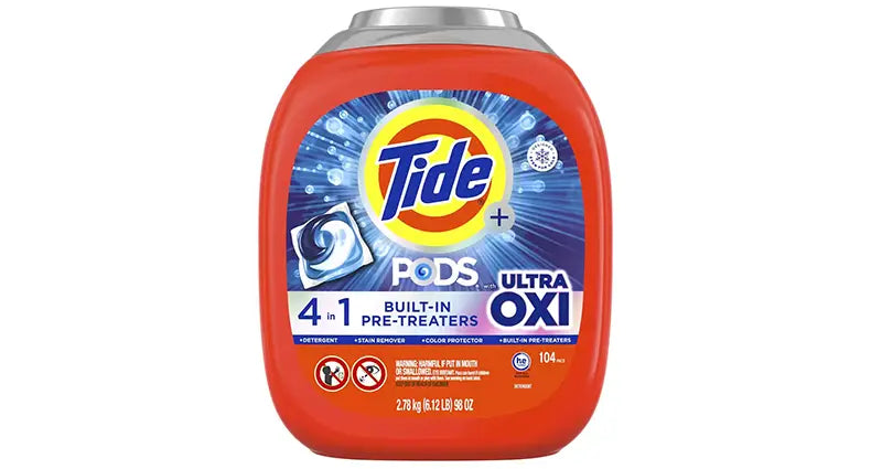 Tide PODS + Ultra Oxi Liquid Detergent Pacs (104 pacs)