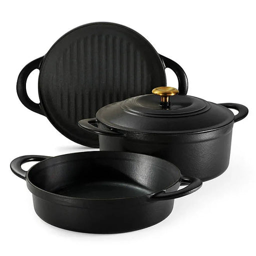 Tramontina 4-Piece Stackable Enamel Cast Iron Cookware Set - ShopUSA - Kenya