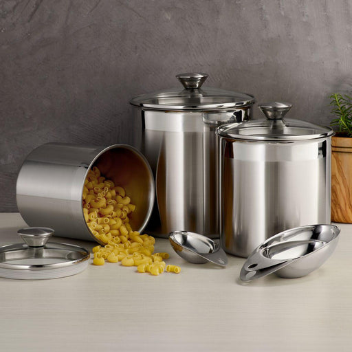 Tramontina 6 Pc Stainless Steel Covered Canister Set with Measuring Scoops - ShopUSA - Kenya