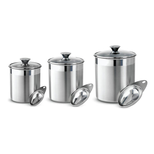 Tramontina 6 Pc Stainless Steel Covered Canister Set with Measuring Scoops - ShopUSA - Kenya