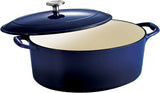 Tramontina Cast Iron Oval Dutch Oven Pot with Lid, CranBerry - Detail 1