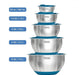 Viking 10-Piece Stainless Steel Mixing Bowl Set, Stackable with Lids - ShopUSA - Kenya