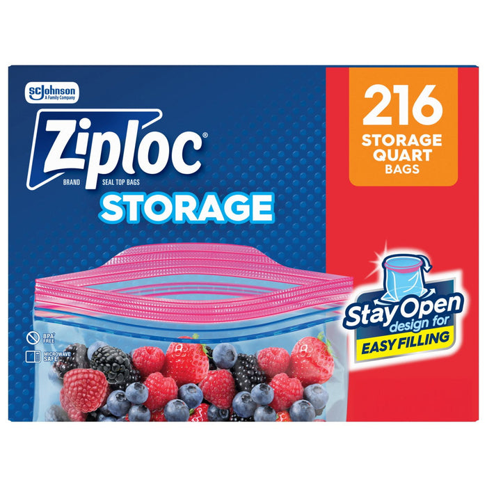 Ziploc Seal Top Quart Freezer Bags, 216 Count