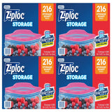 Ziploc Seal Top Quart Freezer Bags, 216 Count