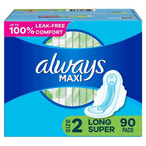 Always Maxi Long Super Pads with Wings - Size 2 (90 ct.) - ShopUSA - Kenya