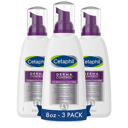 Cetaphil DermaControl Oil Removing Foam Wash, 237 mL (3 pack) - ShopUSA - Kenya