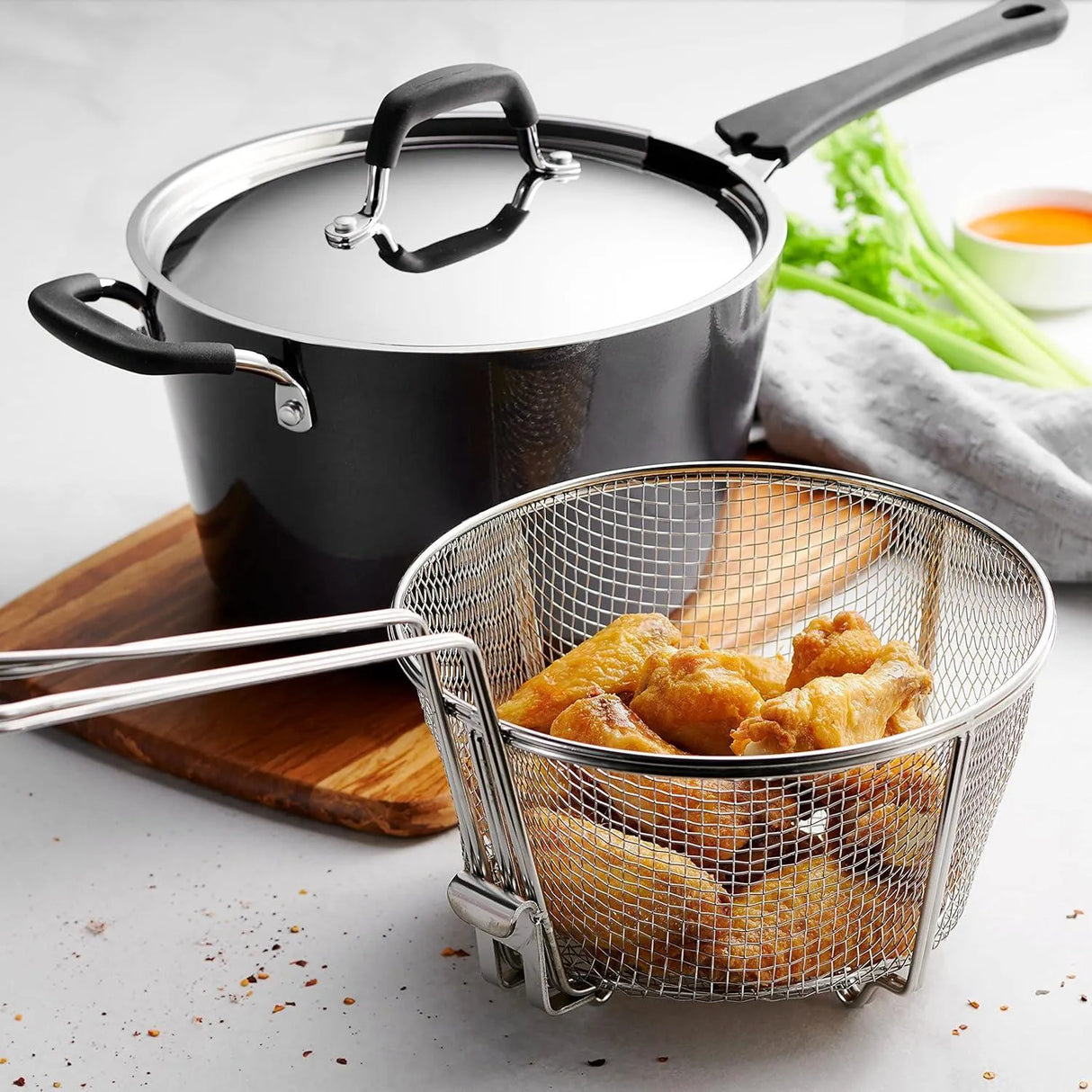 Tramontina Deep Fryer w/Helper Handle Nonstick - ShopUSA - Kenya