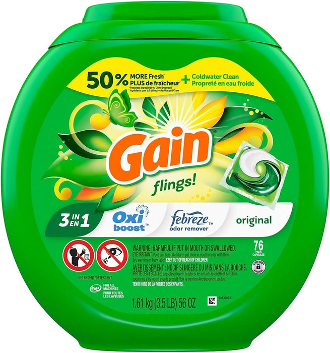 Gain flings Laundry Detergent Pacs 76 Count - ShopUSA - Kenya