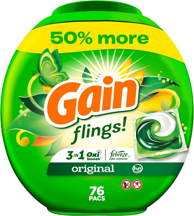 Gain flings Laundry Detergent Pacs 76 Count - ShopUSA - Kenya