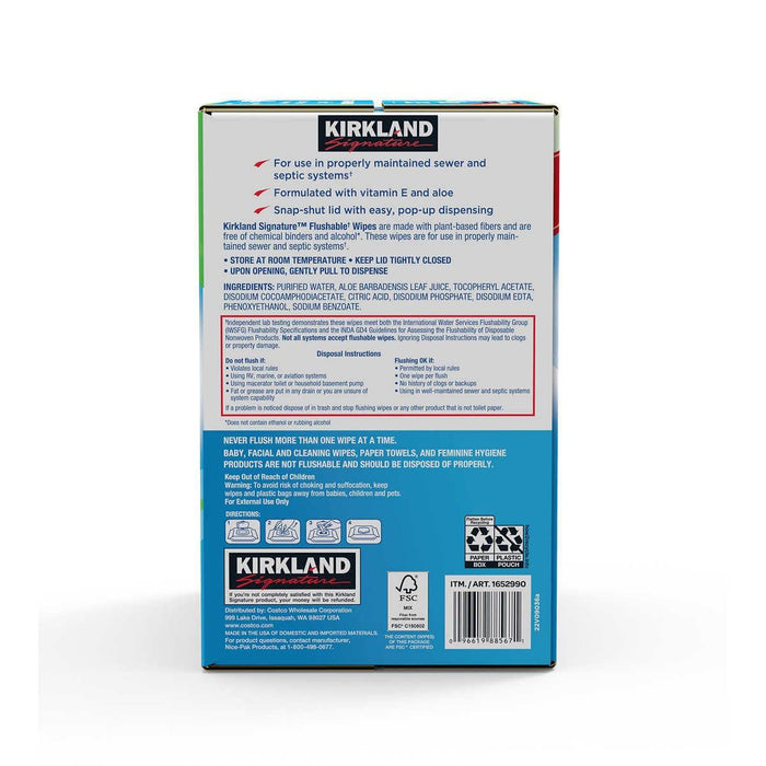 Kirkland Signature Flushable Wipes, Fragrance Free, 640-count - ShopUSA - Kenya