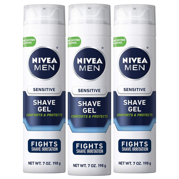 NIVEA MEN Sensitive Shave Gel with Vitamin E, 3 Pack - ShopUSA - Kenya