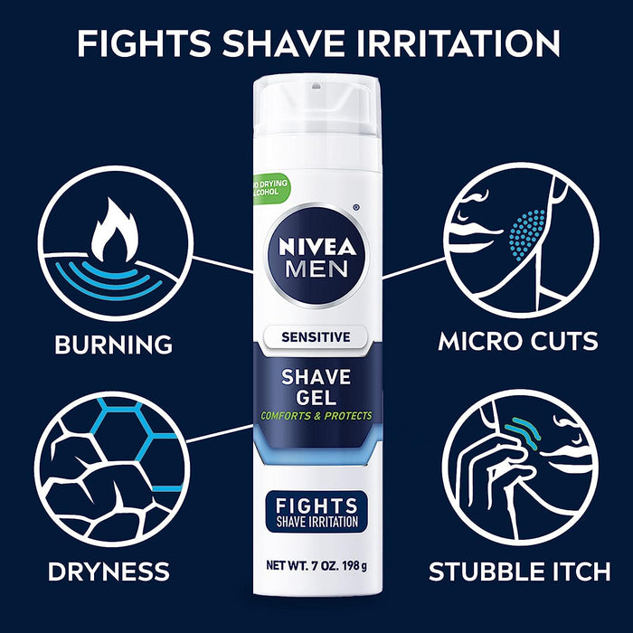 NIVEA MEN Sensitive Shave Gel with Vitamin E, 3 Pack - ShopUSA - Kenya