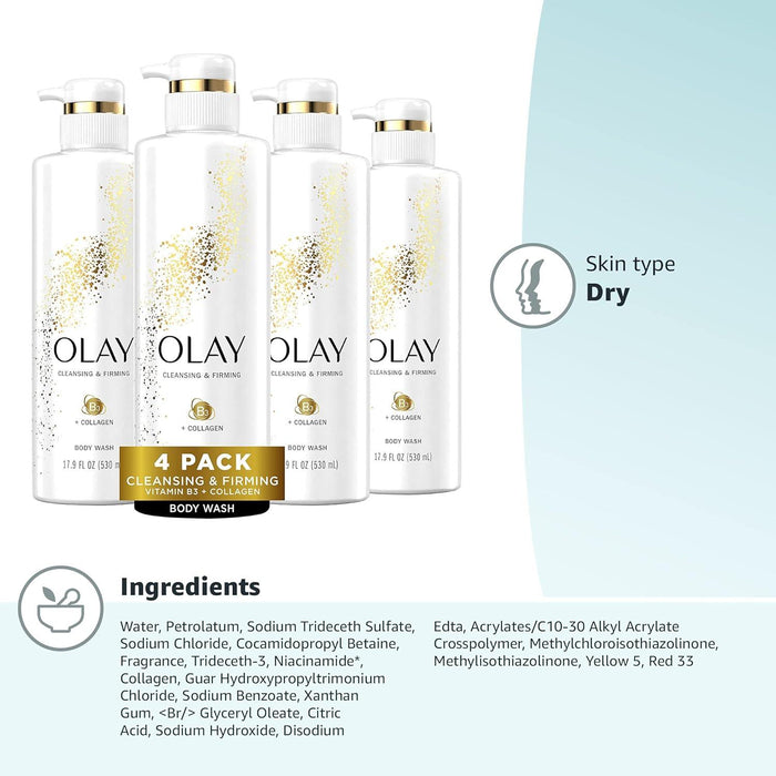 Olay Cleansing & Firming Body Wash with Vitamin B3 and Collagen 591 mL - ShopUSA - Kenya