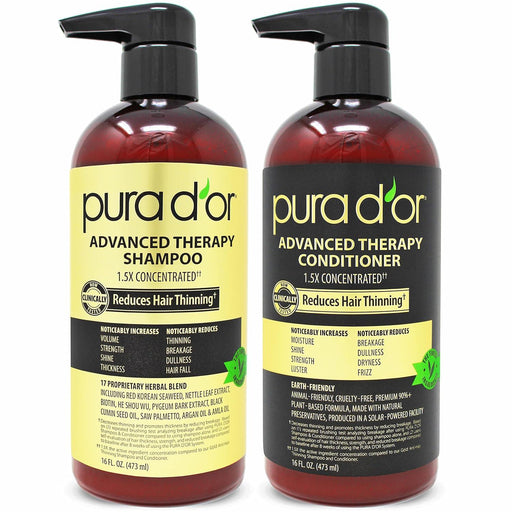 Pura d'or Advanced Therapy Anti-Hair Thinning Shampoo & Conditioner, 473mL - ShopUSA - Kenya