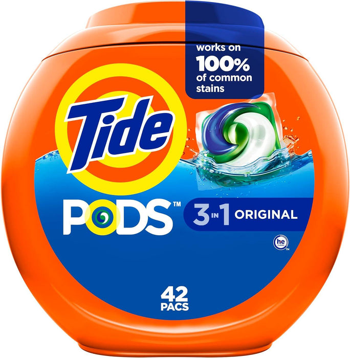 Tide PODS Liquid Laundry Detergent Pacs, HE Compatible, 42 Count, Powerful 3-in-1 Clean, Original Scent - ShopUSA - Kenya