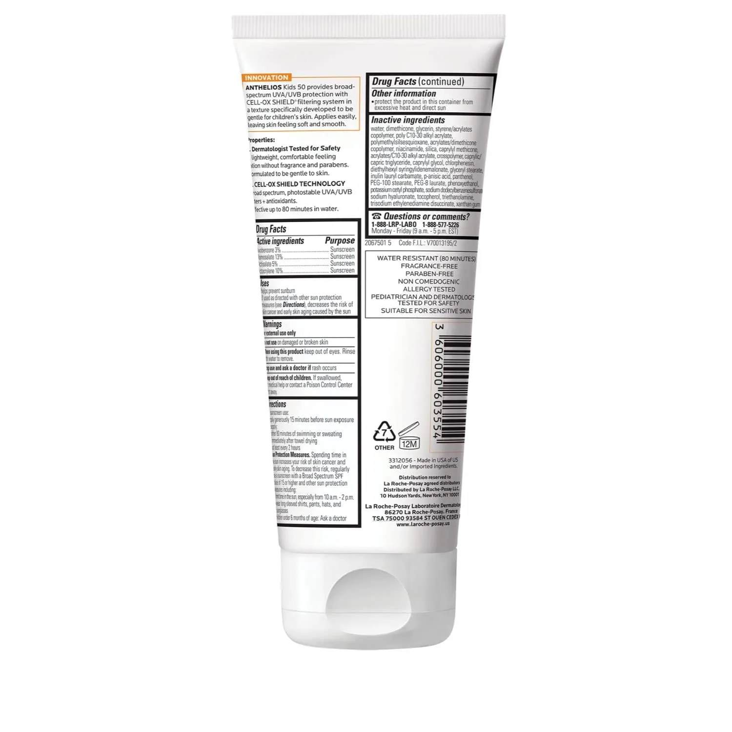 La Roche-Posay Anthelios Kids Sunscreen Lotion SPF 50 Pediatrician Tested 6.7 Fl Oz (Pack of 1)