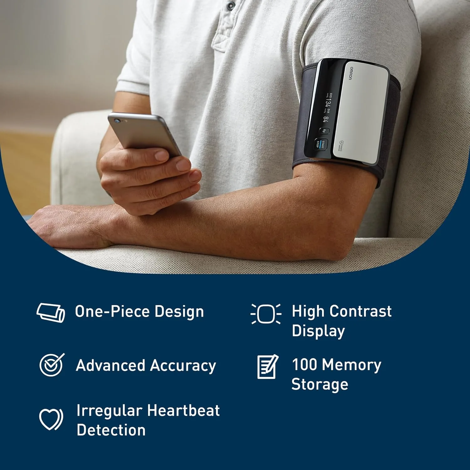 OMRON Evolv Wireless Blood Pressure Monitor & Upper Arm Blood Pressure Cuff (Pack of 1)