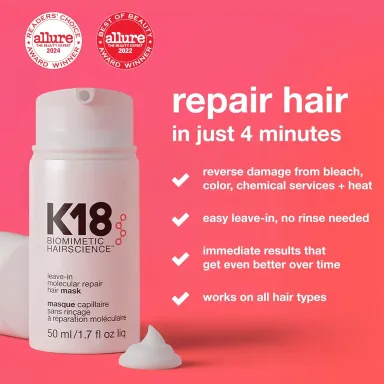 K18 Leave-In Molecular Repair Hair Mask Original 0.51 Fl Oz (Pack of 1)