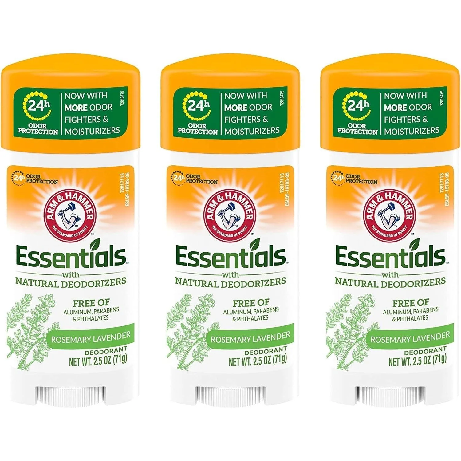 Arm & Hammer Essentials Natural Deodorant, Fresh - 2.5 oz - 3 pk Clean 2.5 Ounce (Pack of 3)