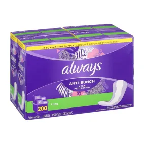 Panty Liners in Kenya - Always Anti-Bunch Long, 200 Count