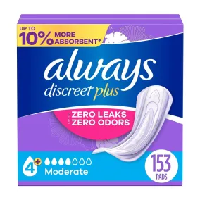 Incontinence Pads for Women in Kenya - Always Discreet Plus, 153 ct