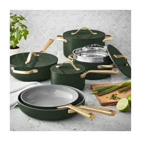 Member's Mark 11-Piece Modern Ceramic Cookware Set, Green