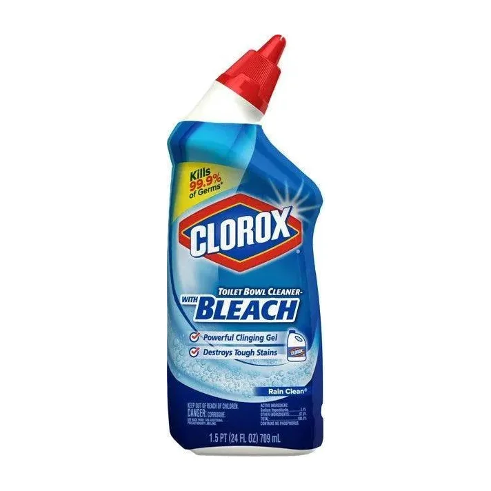 Clorox Toilet Bowl Cleaner with Bleach, Rain Clean (6 pack)