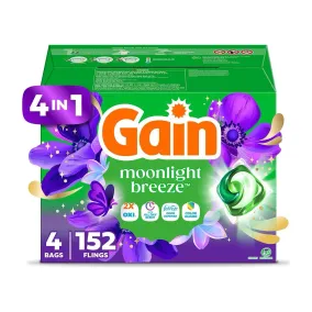 Gain Flings Laundry Detergent Pacs in Kenya - Moonlight Breeze, 152 ct