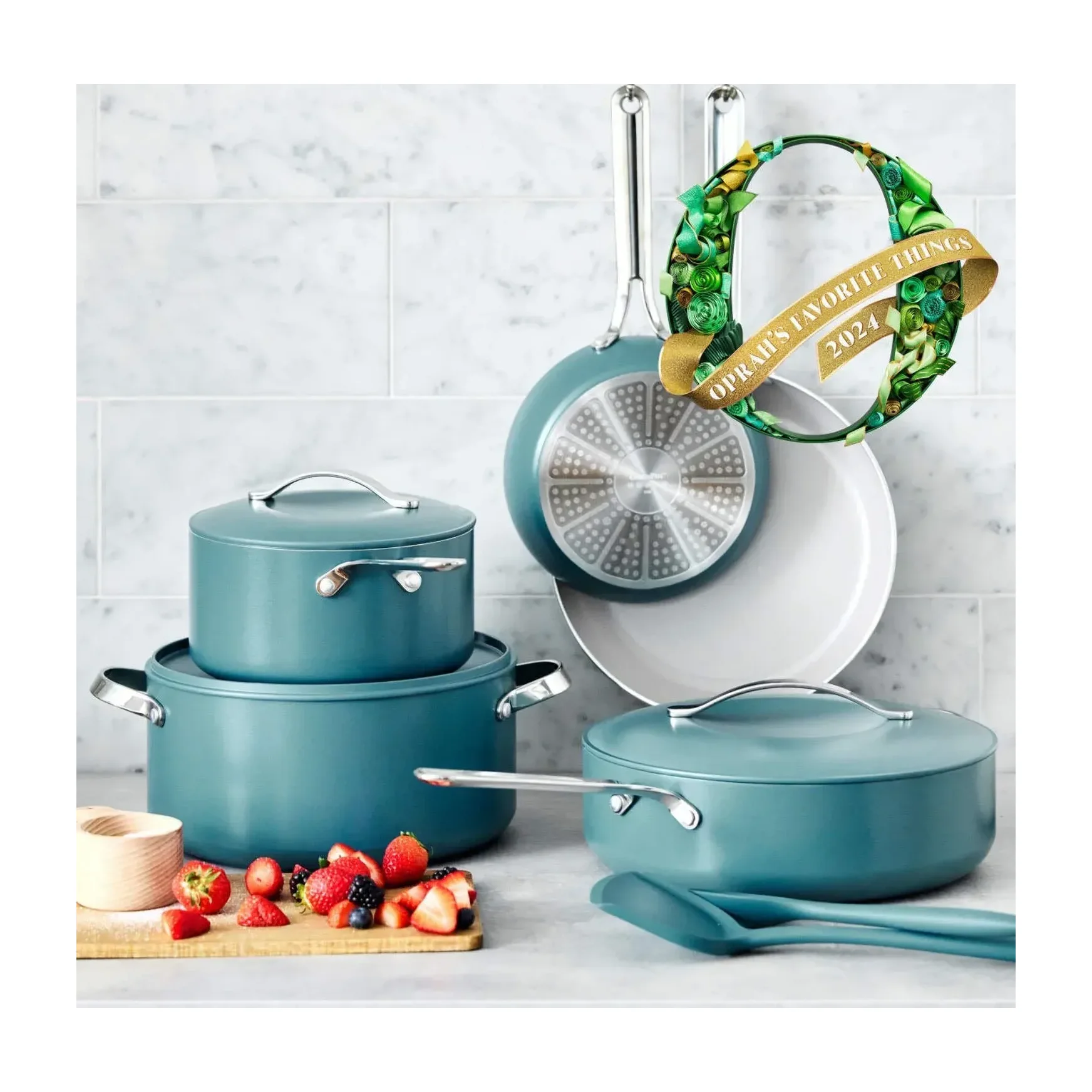 GreenPan Nova 10-Piece Cookware Set, Coral