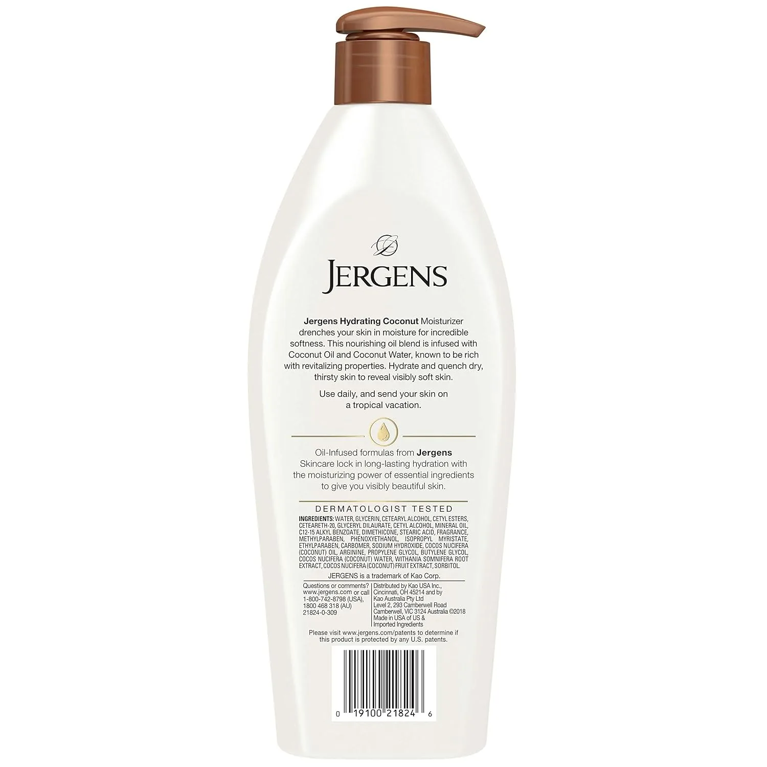 Jergens Hydrating Coconut Body Lotion (496ml)
