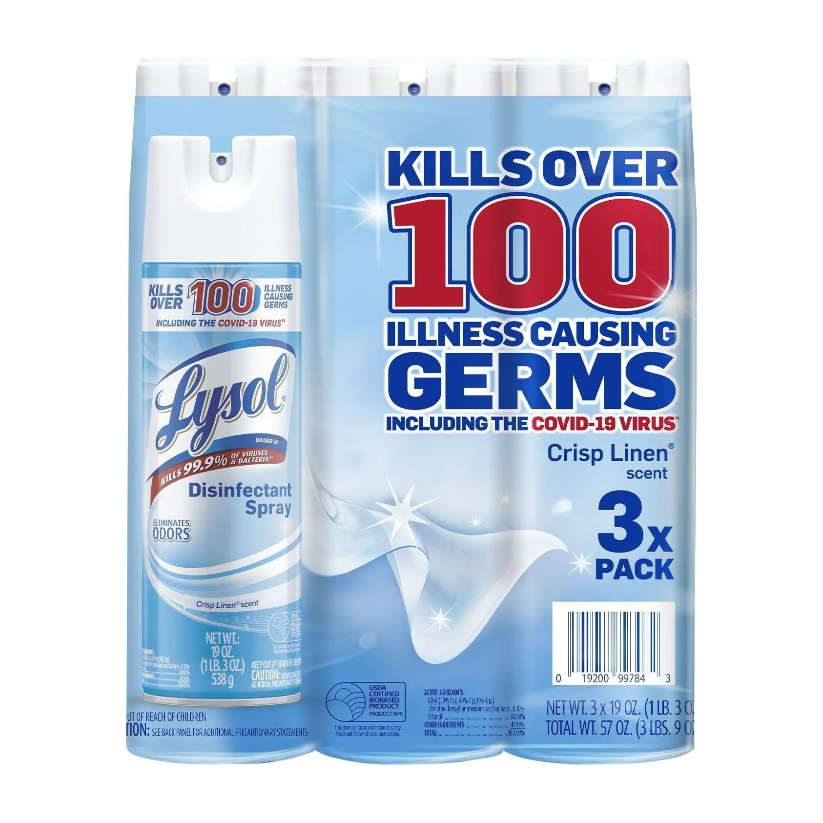 Lysol Disinfectant Spray Crisp Linen in Kenya - 3 Pack
