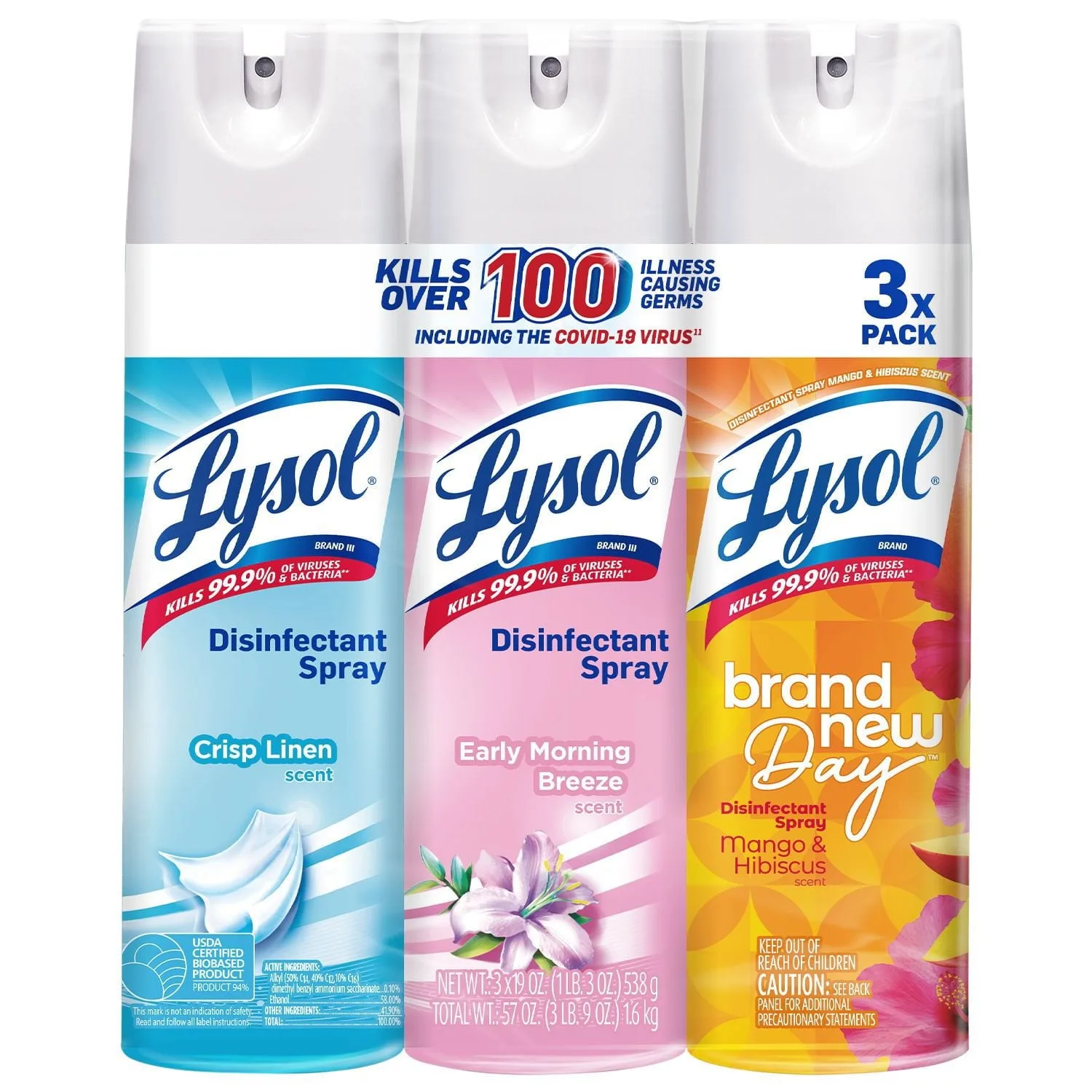 LYSOL Disinfecting Spray,  Assorted Pack (3 pack)