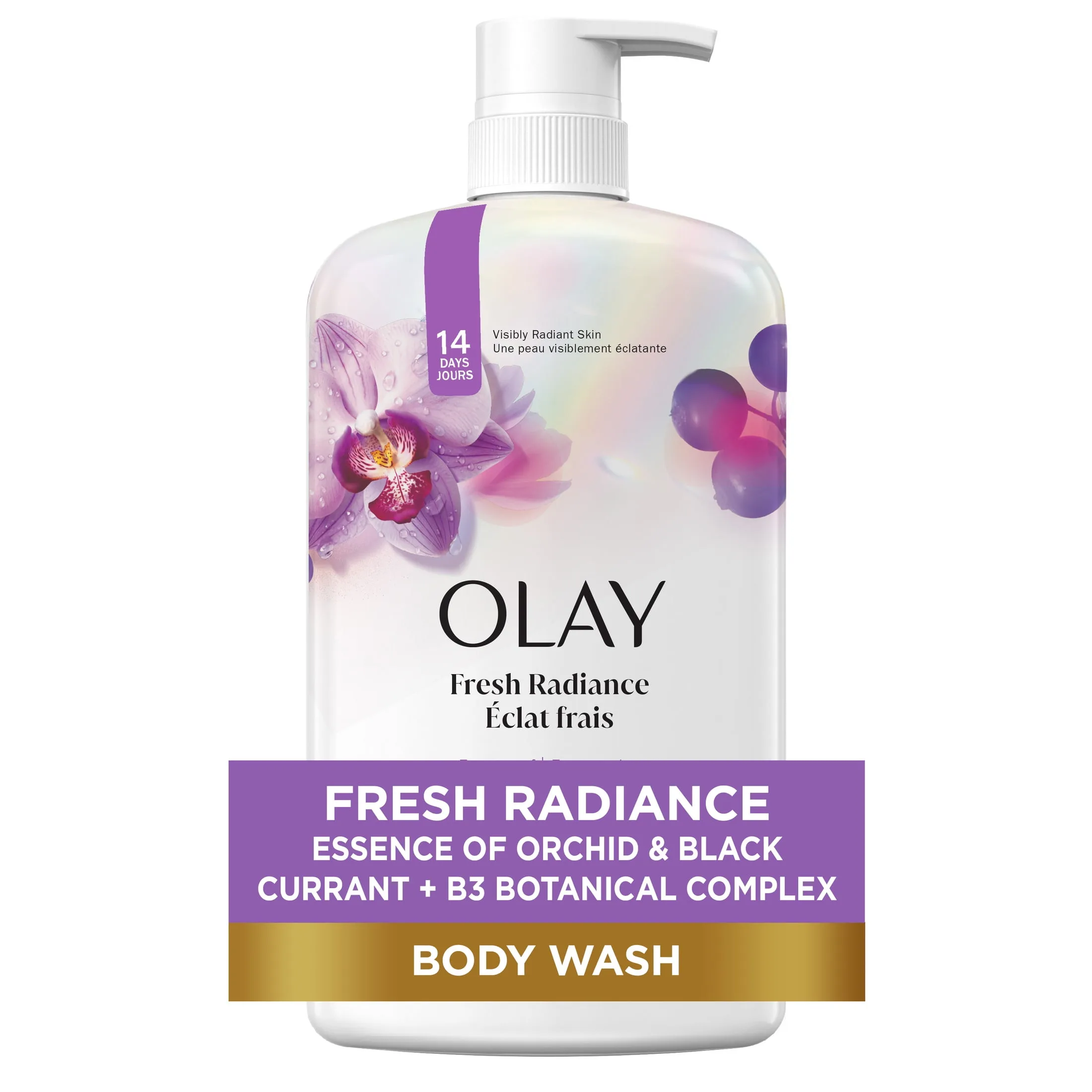 Hydrating Body Wash in Kenya-Olay Fresh Radiance Orchid & Black Currant 