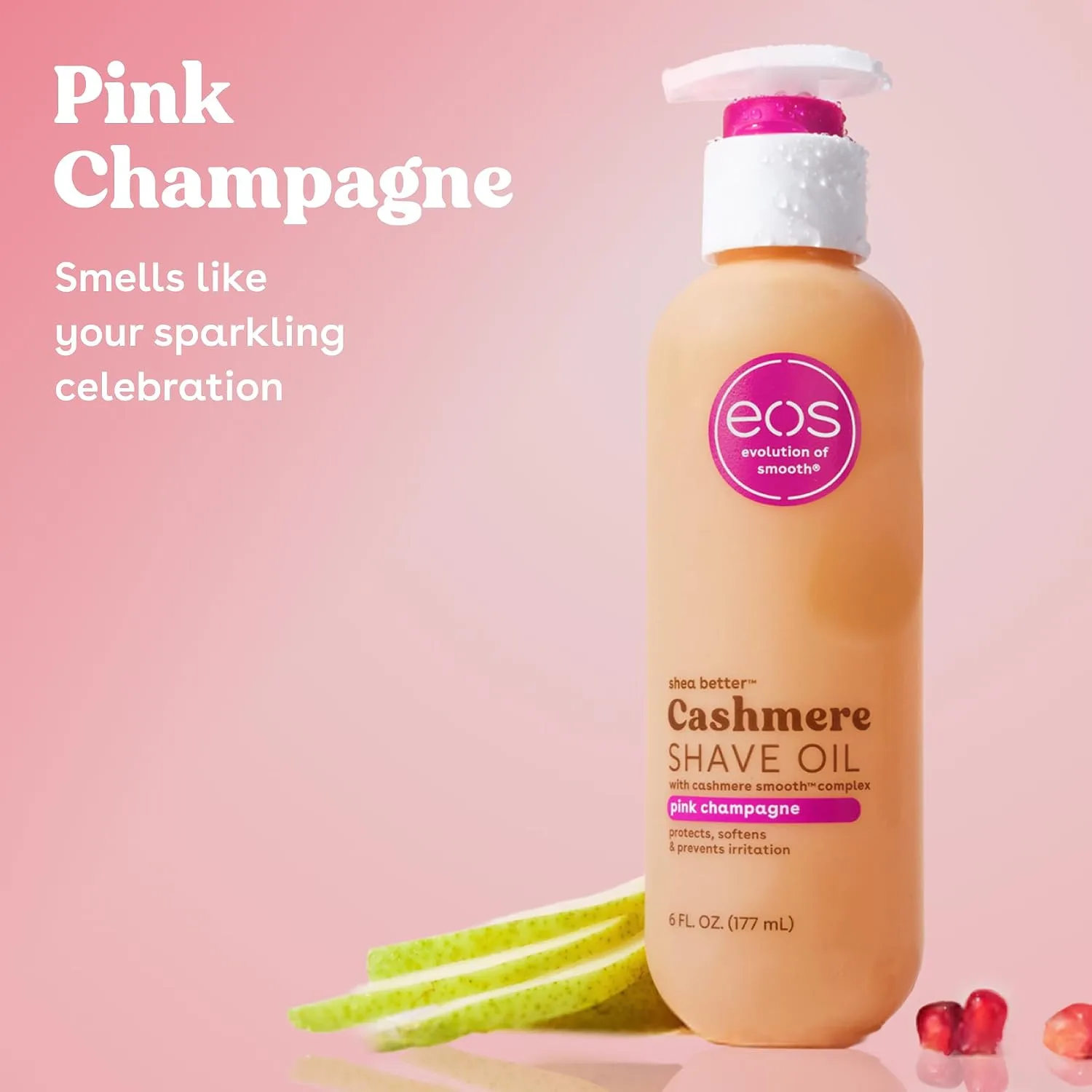 Hydrating Shave Oil in Kenya-EOS Cashmere Pink Champagne with Shea Butter 