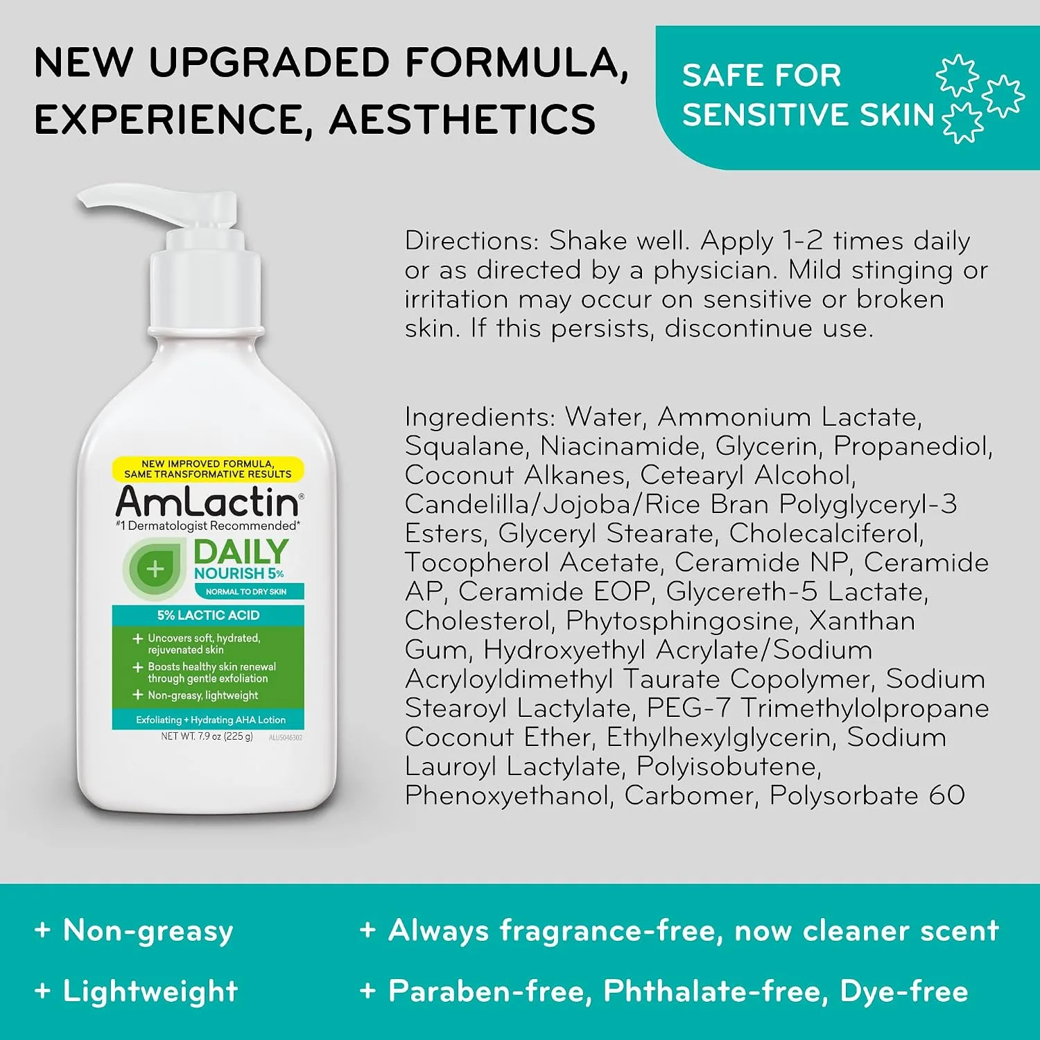 Hydrating Lotion in kenya -Amlactin Daily Nourish 5% Face & Body Lotion, Dry Skin  225g