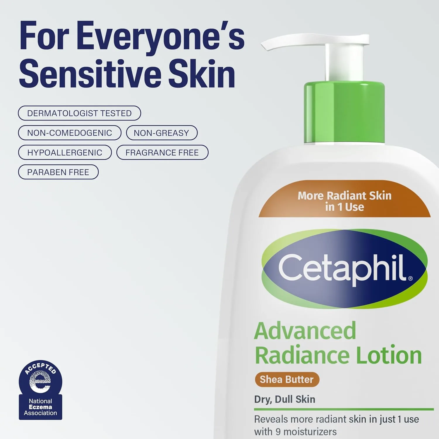 Cetaphil Advanced Radiance Body Lotion, Dry, Sensitive Skin,  Kenya (2 pack)