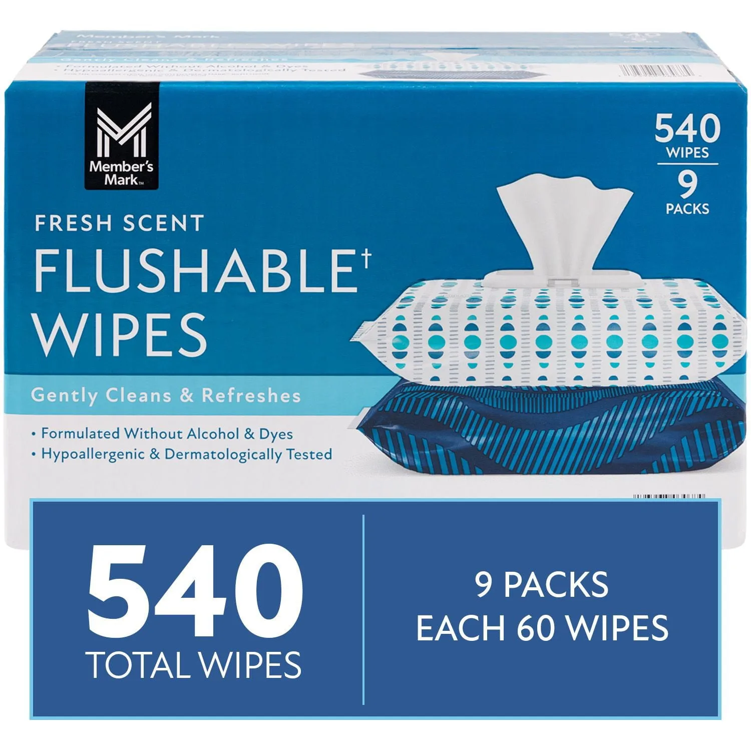 Flushable Wipes  in Kenya- Member's Mark Flushable Wipes, Scented, 540 ct.