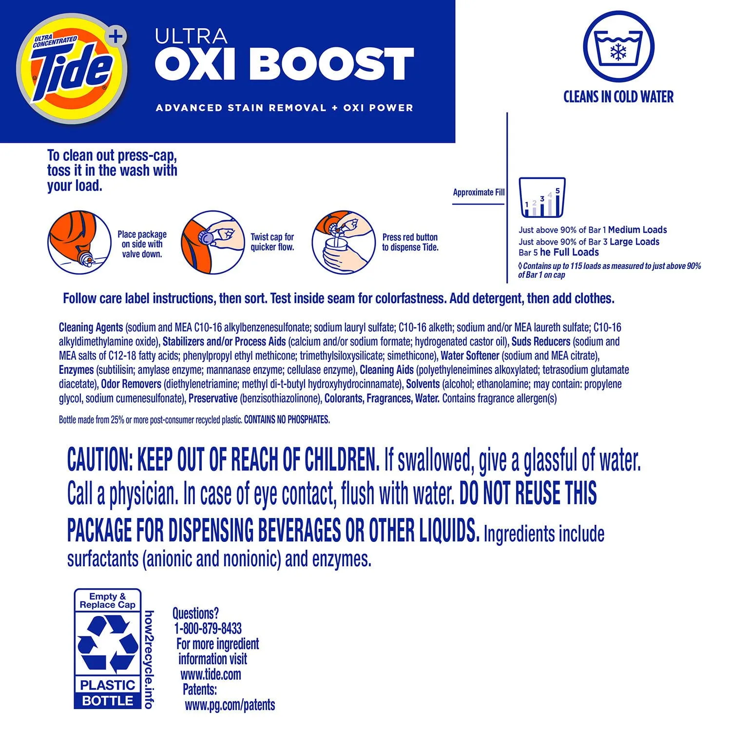 Laundry detergent in Kenya -Tide Ultra Oxi Boost Liquid Laundry Detergent, 100 loads, 