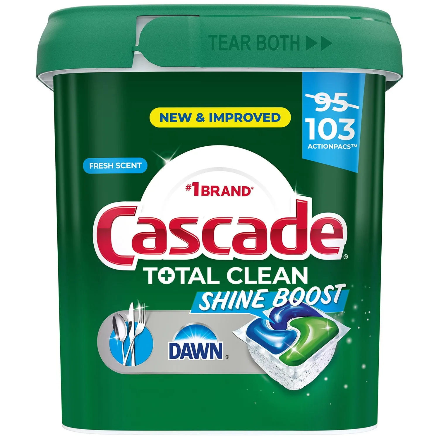 Cascade Total Clean Dishwasher Detergent Fresh 95 Pcs